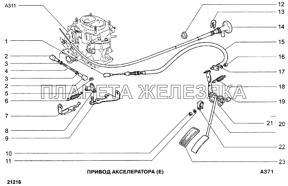 Привод акселератора (Е) ВАЗ-21213-214i
